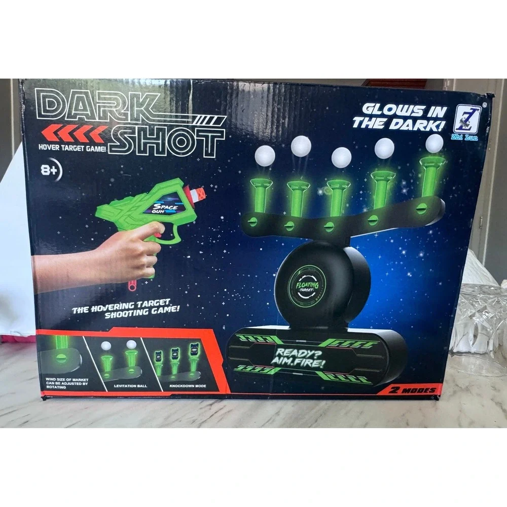Zhi Lun Dark Shot Hover Target Shooting Game Glow in the Dark Space Gun Set